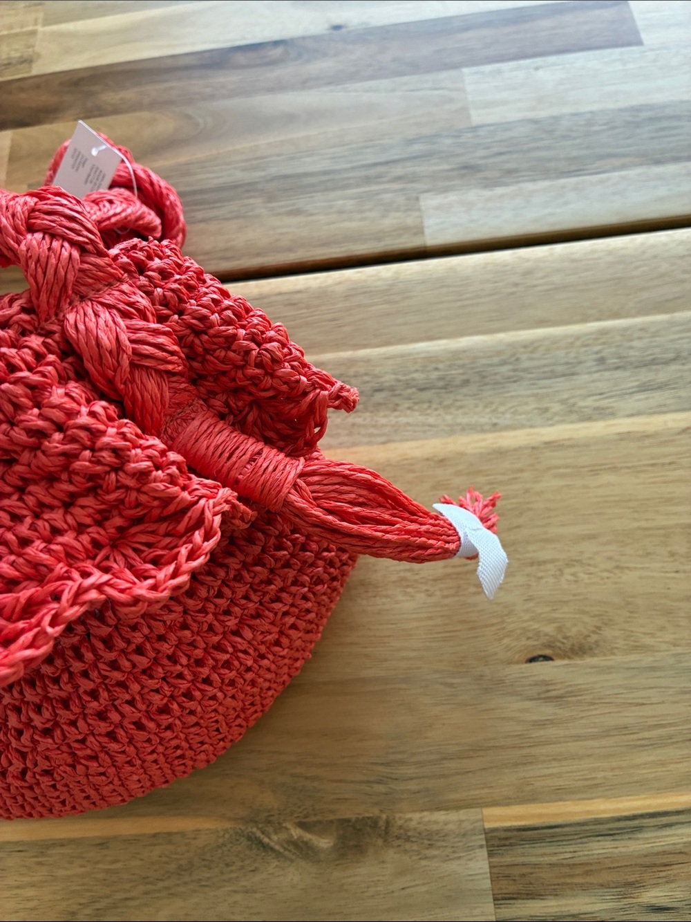 RHODE x Target Orange Straw Papel Raffia Bucket Bag Vaca Resortwear Euro Summer - Picture 6 of 10